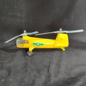 Vintage Hubley Kiddie Die Cast Forest Ranger Yellow Helicopter Toy